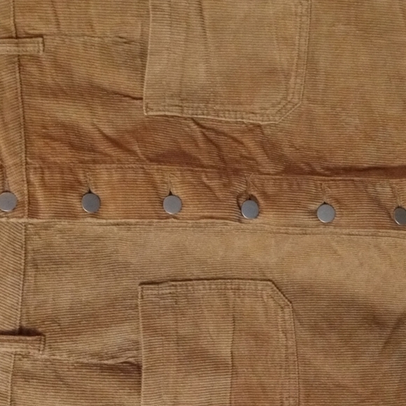 Women's BooHoo Corduroy Mini Skirt 12 Mustard Tan, Preowned - Picture 5 of 9